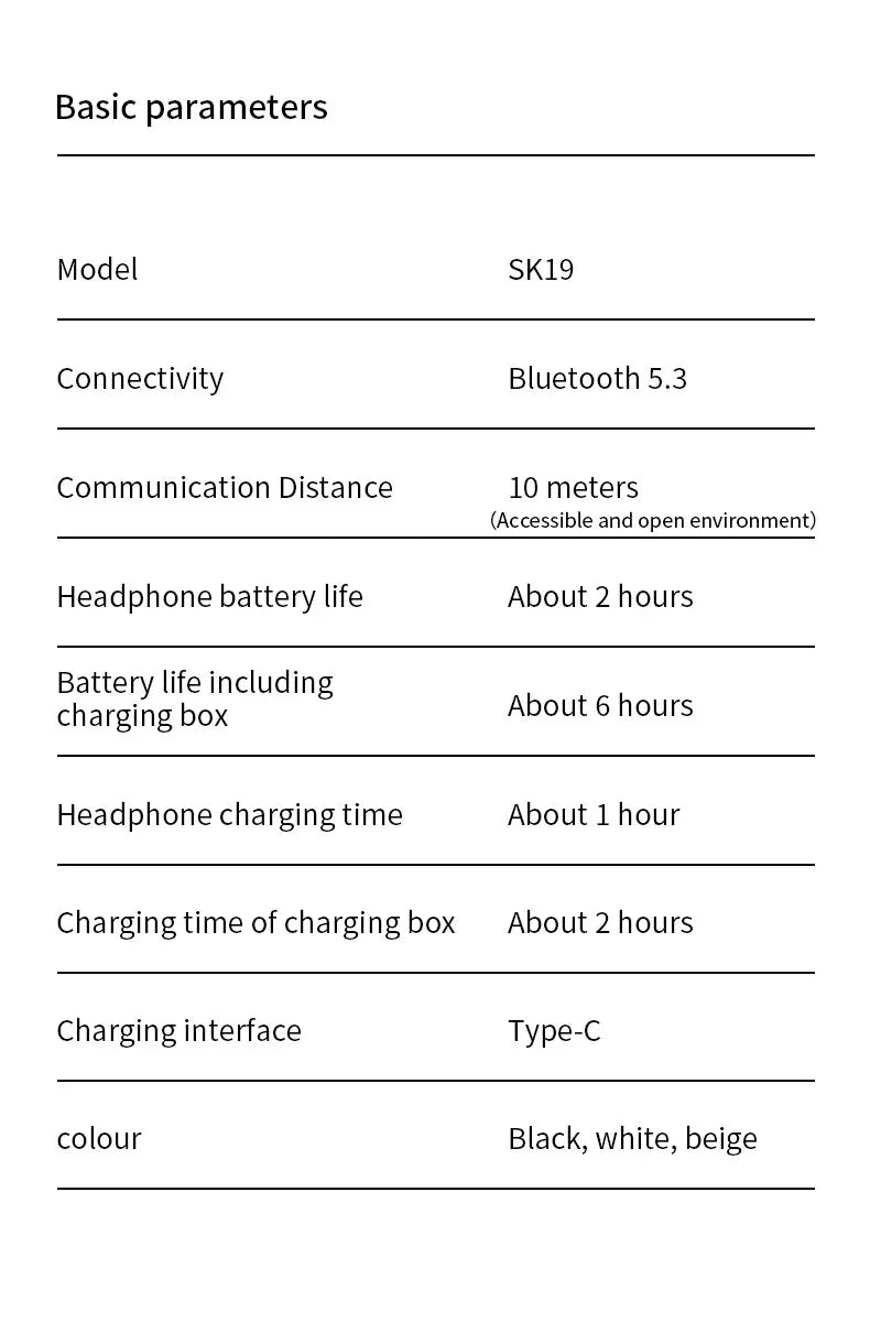 Novos fones de ouvido SK19, design intra-auricular Mew, volume de corrida, binaural, leve, para praticar esportes